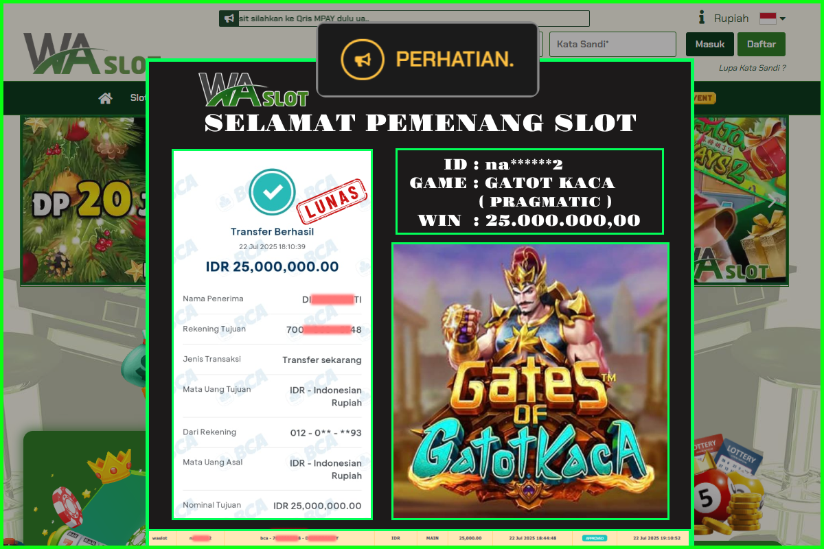 WASLOT – GATOT KACA ( PRAGMATIC )