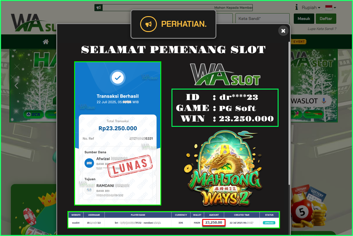 WASLOT – MAHJONG WAY 2